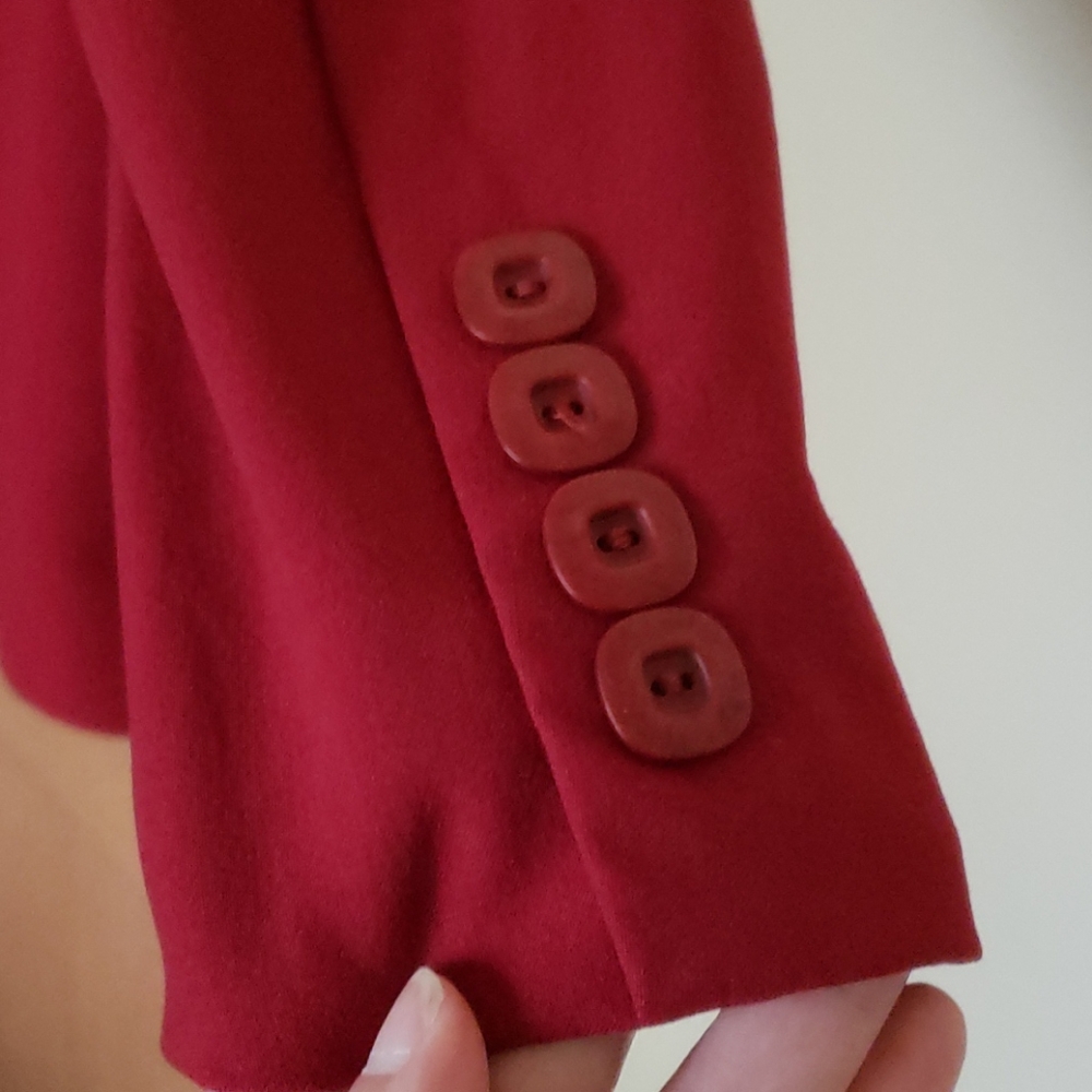 Wool Classiques Entier Red Power Suit Size 4 - image 5